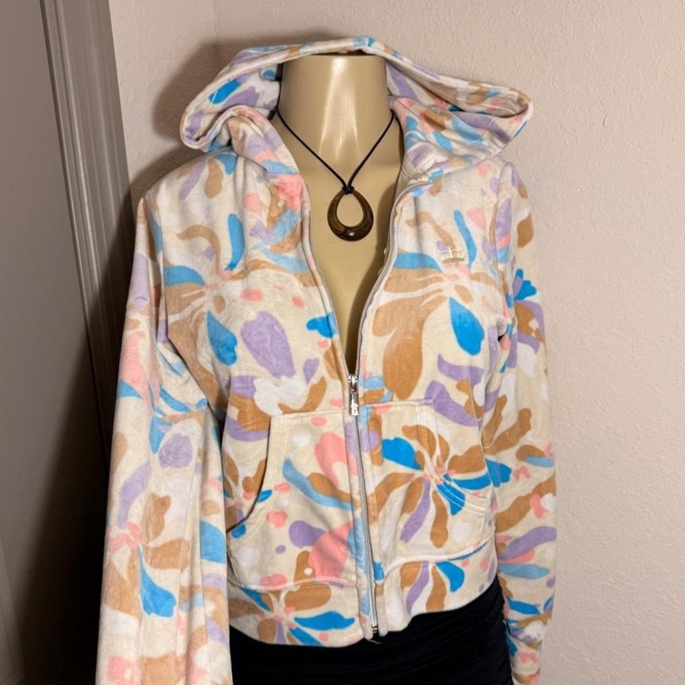 Juicy Couture unique multicolored zip up hoodie